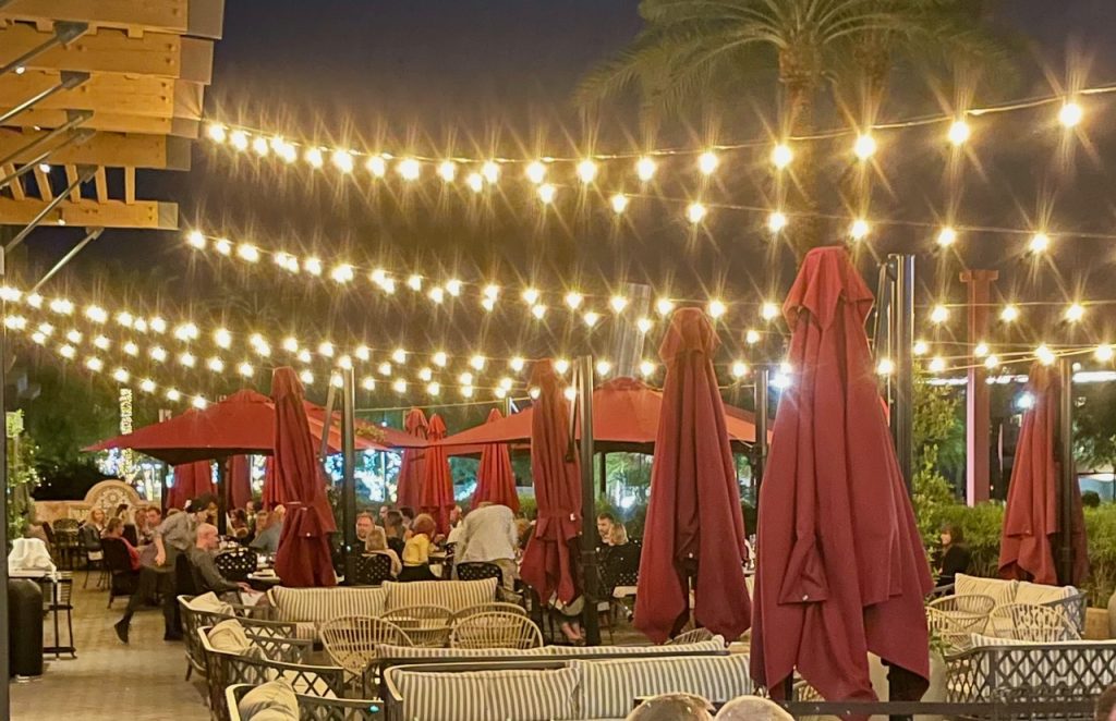 Patio of Olive & Ivy along the Scottsdale Waterfront