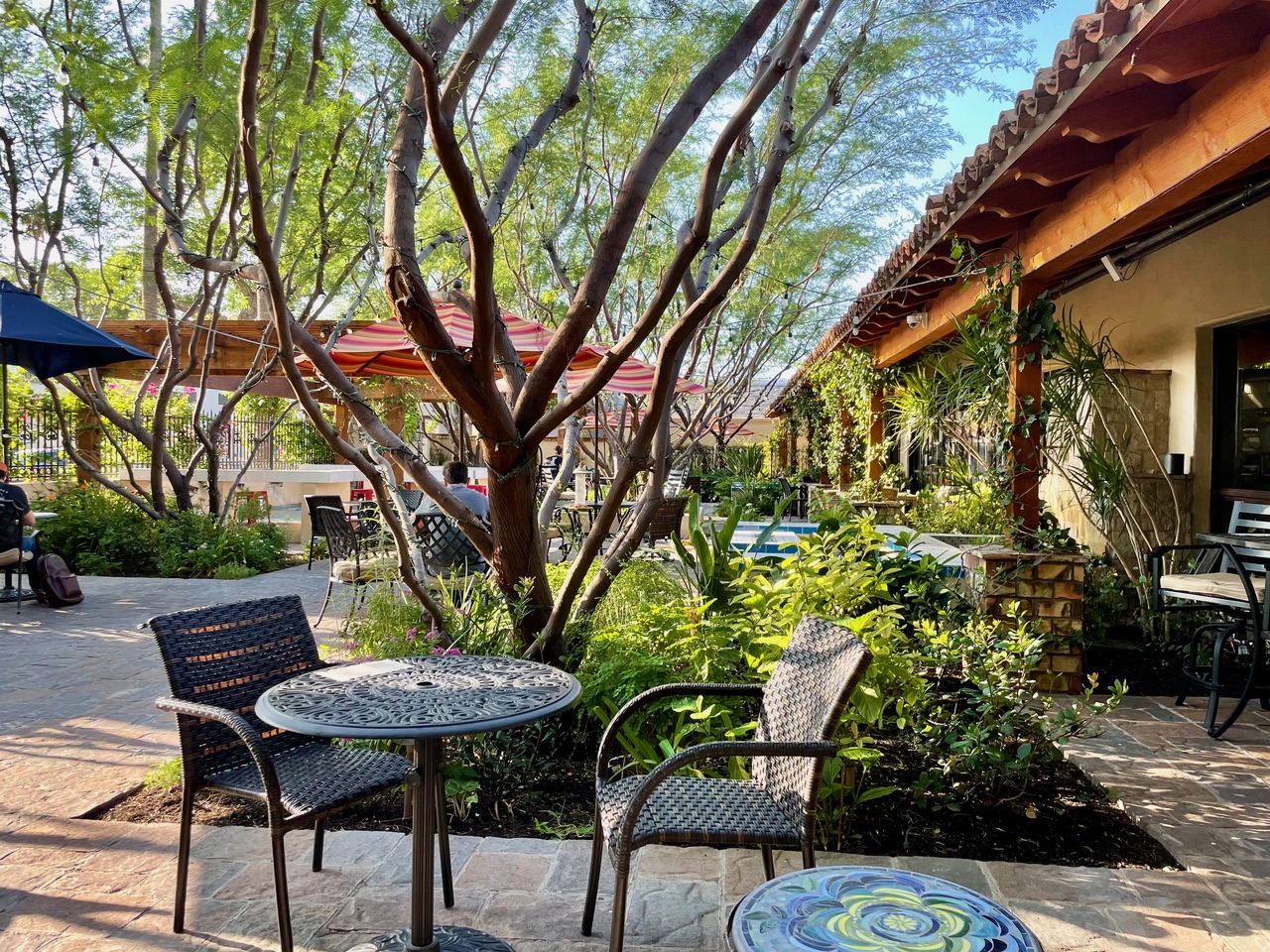 One of the best outdoor dining spots in Scottsdale, the patio of Schmooze
