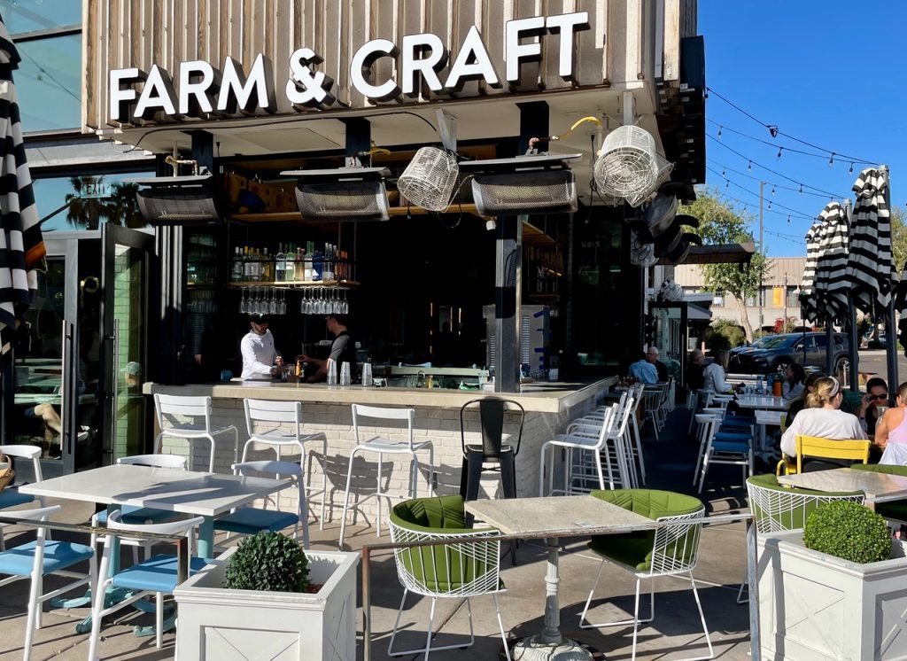 Outdoor dining at Farm & Craft in Downtown Scottsdale