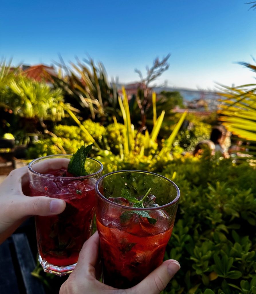 Drinks at Park restaurant.