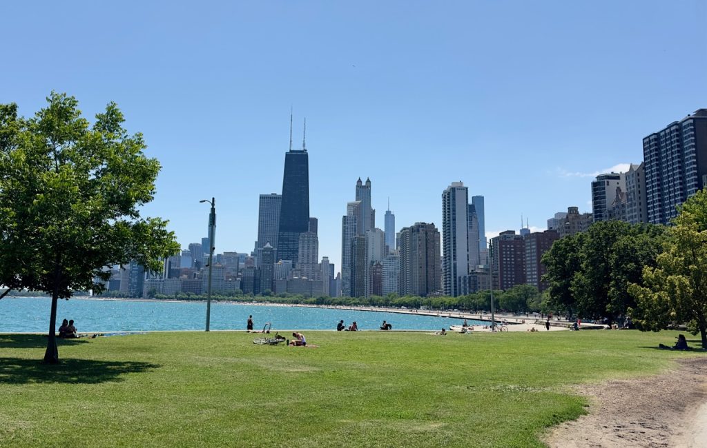 Skyline view from lakefront